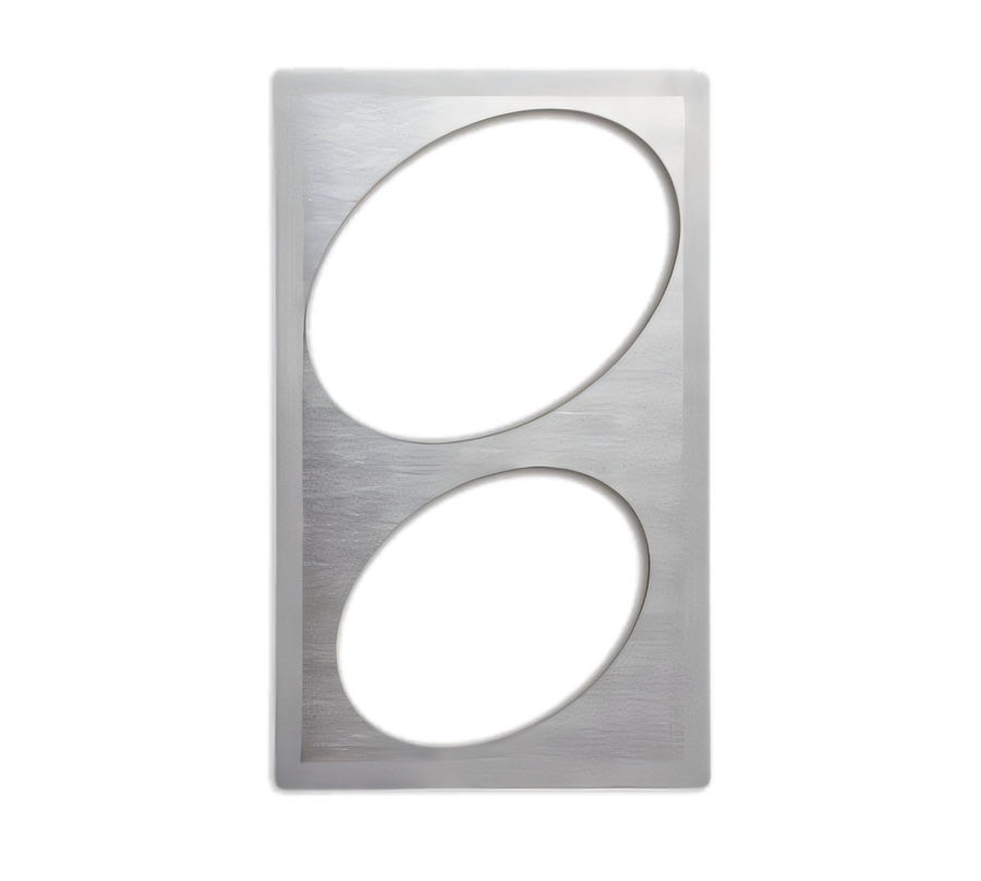 Product image #1 for Vollrath Miramar Single Size Stainless Steel Template with 2 Oval Cutouts