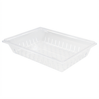 Winco PFSF-8C 8-Inch Deep Full-Size Rectangular Clear Polycarbonate Food Box Colander