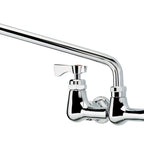 Thumbnail image #1 for Krowne 14-812L-L-E3 Commercial Wall-Mount Faucet, 8-Inch Centers, 12-Inch Swing/Swivel Spout, Lever Handles