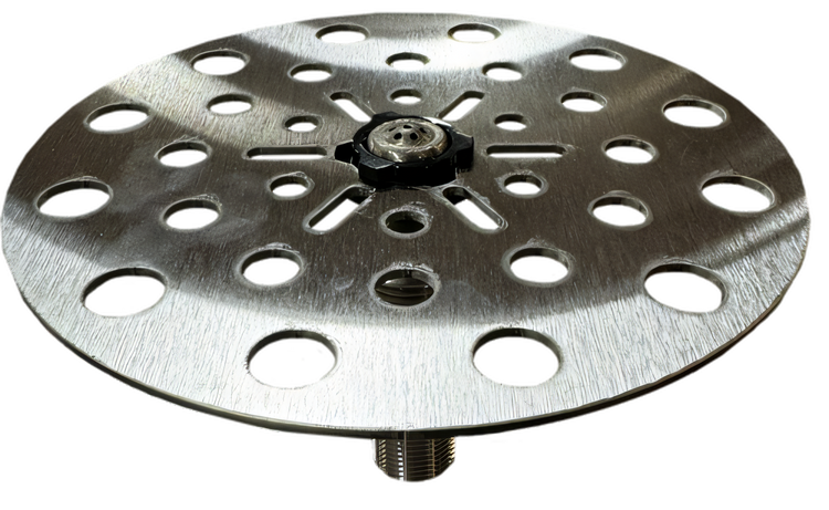 Product image #1 for Glastender Underbar Rinser Faucet with 6-Inch Stainless Steel Plunger Plate and 30 PSI Water Pressure Regulator