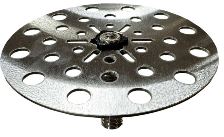 Product image #1 for Glastender Underbar Rinser Faucet with 6-Inch Stainless Steel Plunger Plate and 30 PSI Water Pressure Regulator
