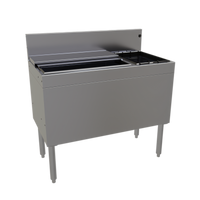 Glastender Extra Deep Underbar Ice Bin/Cocktail Unit with 10-Circuit Cold Plate and 6-Bottle Storage, 36 Inch W x 19 Inch D