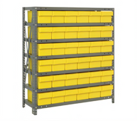 Quantum Heavy-Duty Stationary Wire Shelving Unit with 7 Shelves and 36 Bins, 36