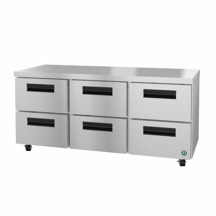 Product image #1 for Hoshizaki Steelheart 72-Inch Three-Section Undercounter Refrigerator with 6 Drawers
