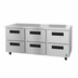 Thumbnail image #1 for Hoshizaki Steelheart 72-Inch Three-Section Undercounter Refrigerator with 6 Drawers