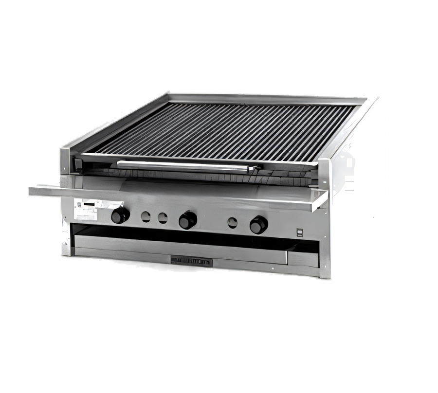 Product image #1 for MagiKitch'n APM-SMB-624 Low Profile Countertop Ceramic Coal Gas Charbroiler, 24 Inch Wide