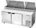 Thumbnail image #1 for Beverage-Air DP72HC Two-Section Pizza Prep Table Refrigerated Counter, 72-Inch, 2-Door, Side-Mounted Self-Contained R290