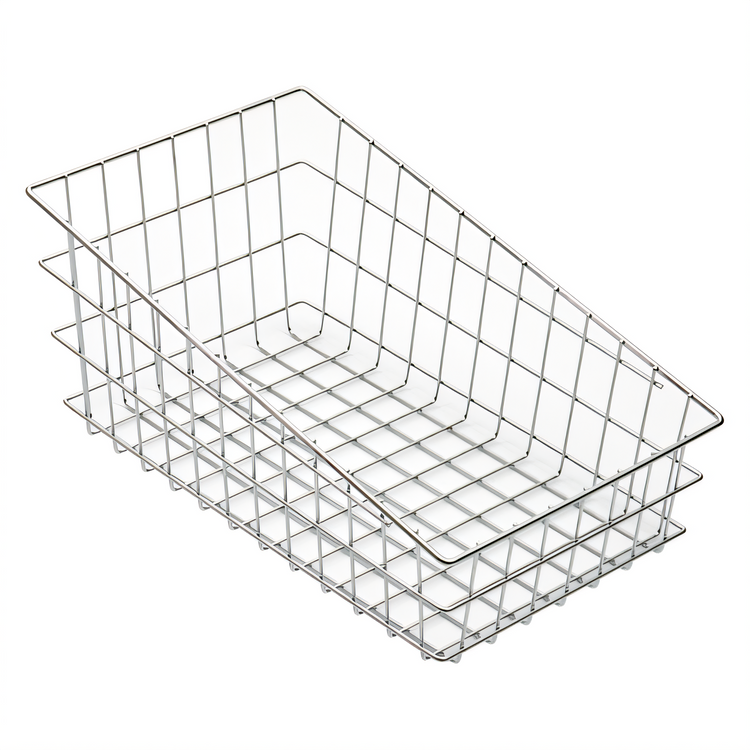 Product image #1 for Winco Rectangular Wire Bagel / Pastry Serving Basket with Slanted Top, 18-1/2 x 11 x 8 Inches