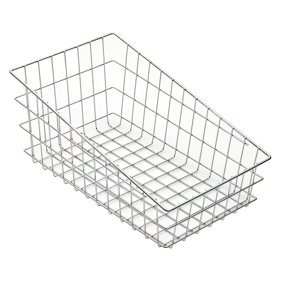 Product image #1 for Winco Rectangular Wire Bagel / Pastry Serving Basket with Slanted Top, 18-1/2 x 11 x 8 Inches