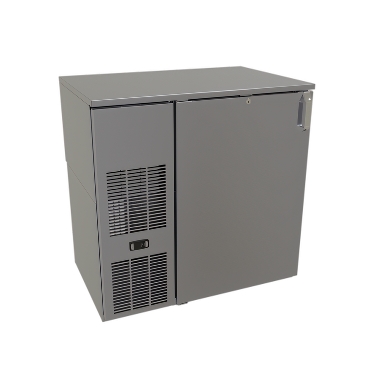 Product image #1 for Glastender 36-Inch One-Zone Front-Serviced Bar Profile Back Bar Cooler, Self-Contained, 1 Door