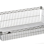 Thumbnail image #1 for Metro Super Erecta BSK1848NC Hopper-Style Chrome-Plated Basket Shelf, 48 x 18 Inches, 5-Inch Front, 9-Inch Sides and Rear