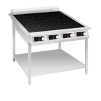 Thumbnail image #1 for Eurodib USA FCI435OS1PH Commercial Four-Zone Induction Cooktop on Legs, Stainless Steel, 14 kW, 240V, 1-Phase