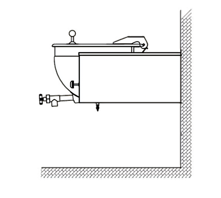 Product image #1 for Legion 80-Gallon Full-Jacketed Stationary Wall-Mount Direct Steam Kettle with Mixer