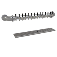 Glastender 14-Faucet Wall-Mount Air-Cooled Pipe Wall Draft Dispensing Tower, Stainless Steel