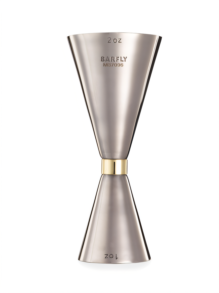 Product image #1 for Barfly Slim Style 1 oz. and 2 oz. Gold-Banded Stainless Steel Jigger