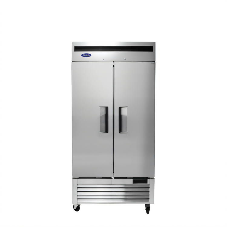 Product image #1 for Atosa Two-Section Bottom-Mount Reach-In Freezer, 28.5 Cu. Ft., Stainless Steel, Solid Doors