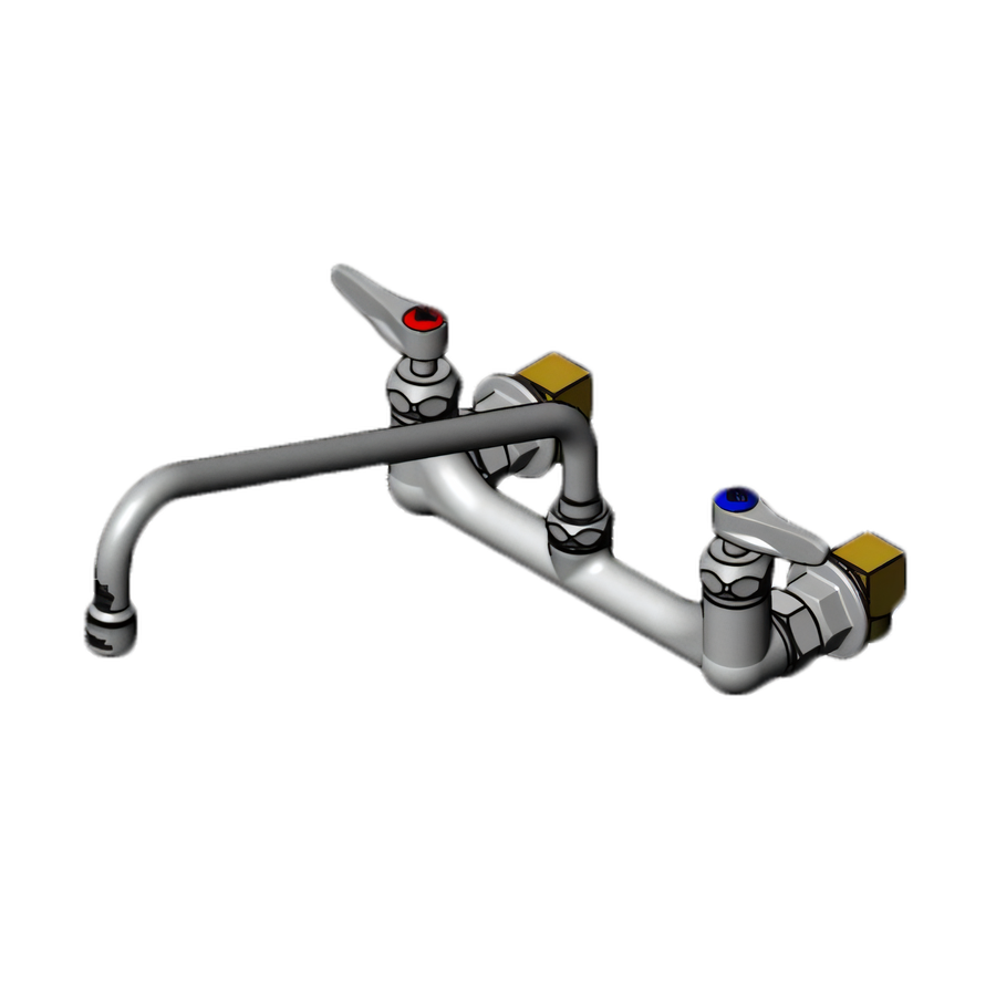 Product image #1 for T&S Brass Wall Mount Mixing Faucet with 12-Inch Swing Nozzle and 8-Inch Adjustable Centers