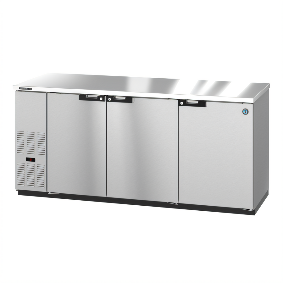 Product image #1 for Hoshizaki BB80-S Three-Section Stainless Steel Back Bar Refrigerator, 80 Inch, Self-Contained