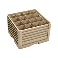 Traex® Full-Size 16-Compartment Closed-Wall Glass Rack, 4-3/8 Inch Squares, 11 Inch Inside Height