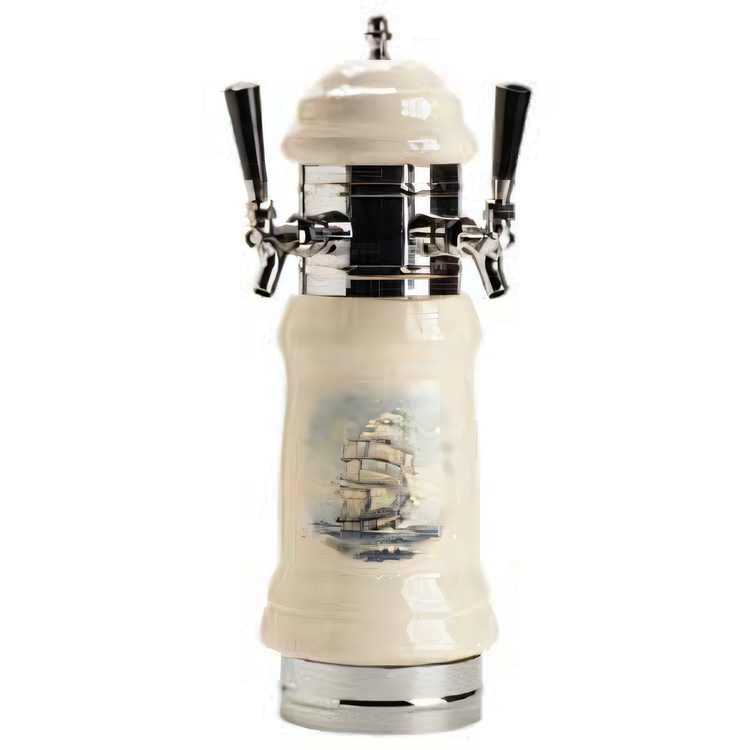 Product image #1 for Single-Column Ceramic Countertop Air-Cooled Draft Beer Tower with 2 Brass-Body Faucets