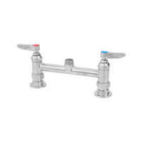 T&S Brass EverSteel Stainless Steel 8-Inch Center Deck Mount Mixing Faucet with Swivel Outlet, Less Nozzle