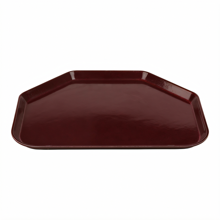 Product image #2 for Cambro Camtray 14 x 18 Inch Trapezoid Fiberglass Cafeteria Tray, Burgundy Wine