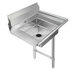 Thumbnail image #1 for Klinger's Trading SDT60R 60-Inch Right-to-Left Soiled Dishtable with 20 x 20 Pre-Rinse Sink, 9-Inch Backsplash