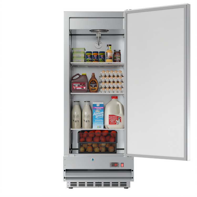 Product image #1 for KoolMore 25-Inch Wide 12 Cu. Ft. One-Section Reach-In Refrigerator with Solid Door and Bottom-Mount Refrigeration