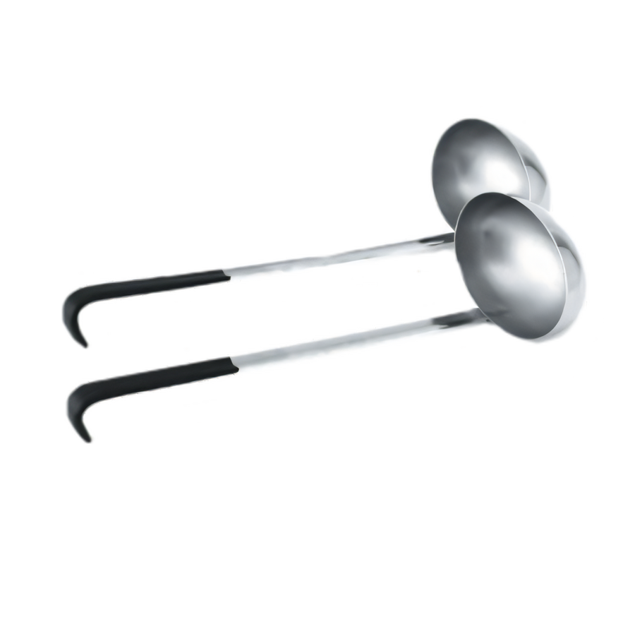 Product image #1 for Vollrath 8 oz Oval Stainless Steel Ladle with Black Kool-Touch Handle