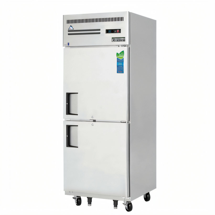 Product image #1 for Everest Refrigeration 29-1/4-Inch One-Section Reach-In Refrigerator with 2 Half Hinged Locking Doors, 23 Cu. Ft., Stainless Steel