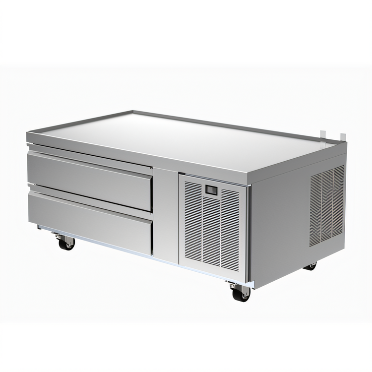 Product image #1 for Delfield Low-Profile Refrigerated Equipment Stand, 52-1/4 Inch W, 2 Drawers, Side-Mounted Self-Contained Refrigeration
