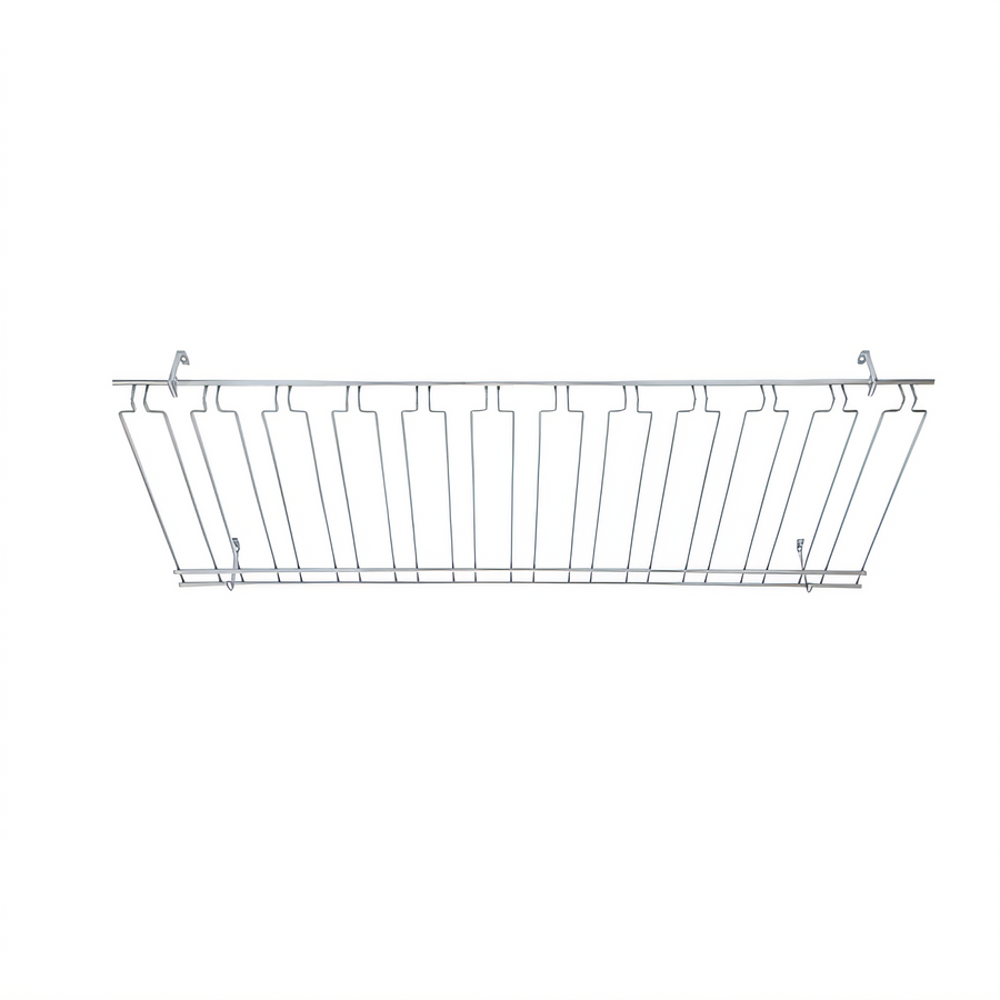 Product image #1 for Winco Overhead Ceiling-Mount Chrome-Plated Glass Rack, 18 x 48 x 4 Inches, 11 Channels