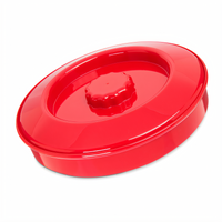 Carlisle Interlocking Polycarbonate Tortilla Server Base & Lid Set, 7-1/2 Inch Diameter, Red