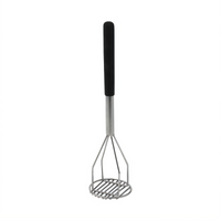 Winco 18-Inch Round Potato Masher with Chrome-Plated Handle and Nickel-Plated Head