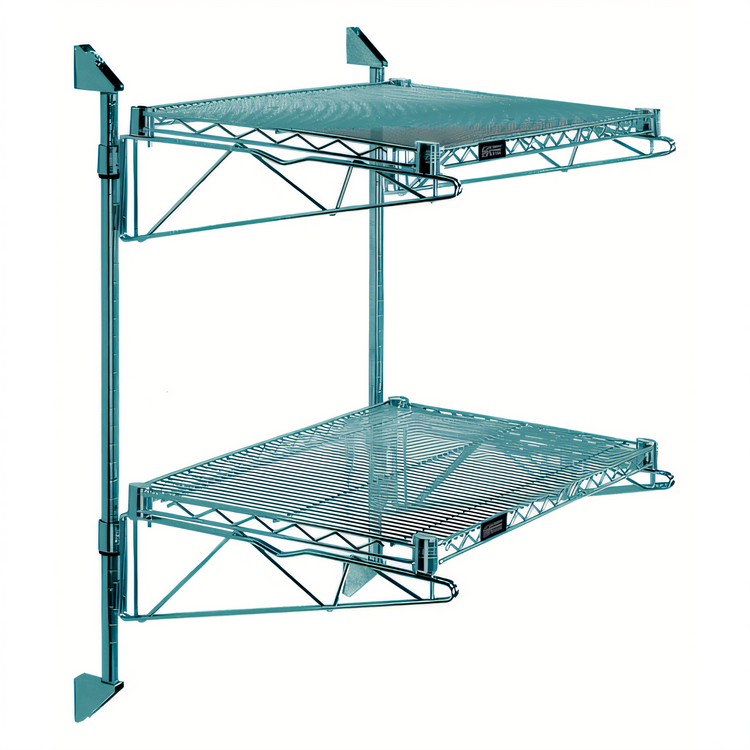 Product image #1 for Quantum Cantilever Double Shelf Wall-Mount Wire Shelving Unit, 42 x 14 Inches