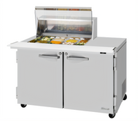 Turbo Air PRO Series 48-Inch 2-Section Refrigerated Sandwich/Salad Mega Prep Table with Clear Lid
