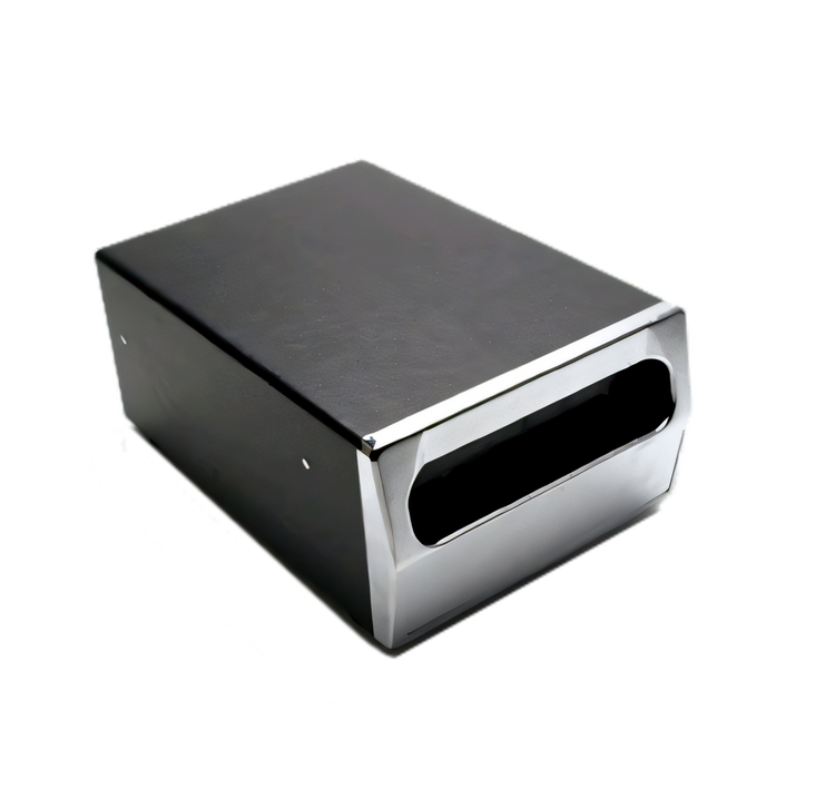 Product image #1 for Vollrath Counter-Type Black Napkin Dispenser with Chrome-Plated Face, 185-Napkin Capacity