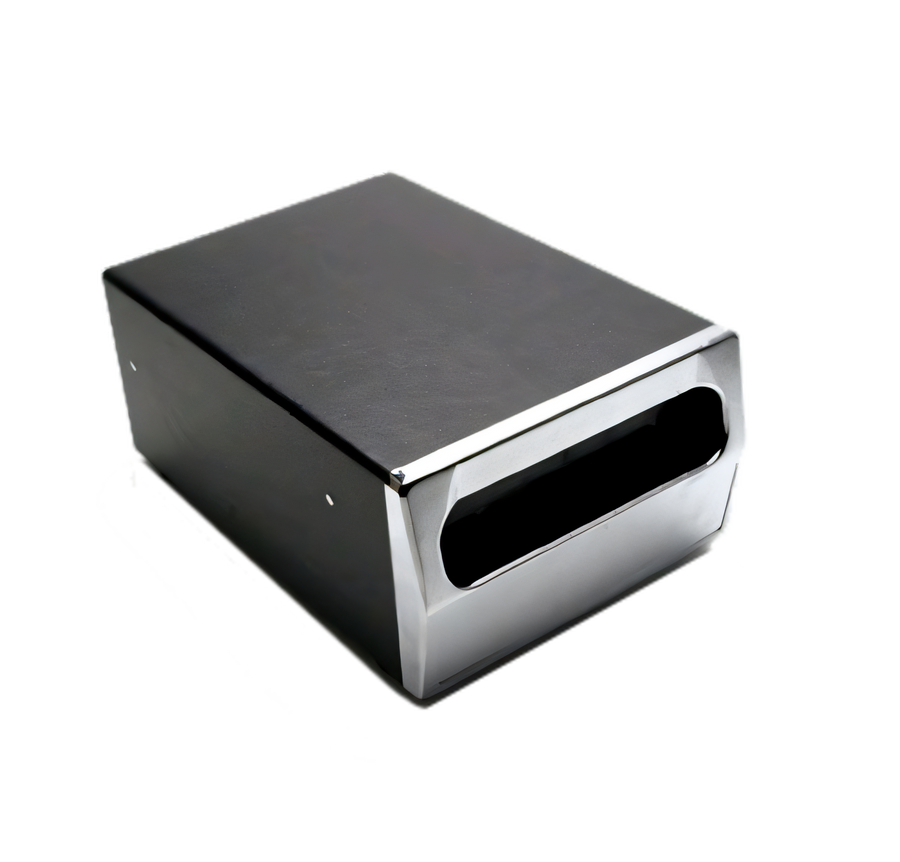 Product image #1 for Vollrath Counter-Type Black Napkin Dispenser with Chrome-Plated Face, 185-Napkin Capacity