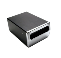 Vollrath Counter-Type Black Napkin Dispenser with Chrome-Plated Face, 185-Napkin Capacity