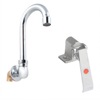 John Boos Single Pedal Knee Valve with 3-1/2 Inch Gooseneck Spout for Hand Sink