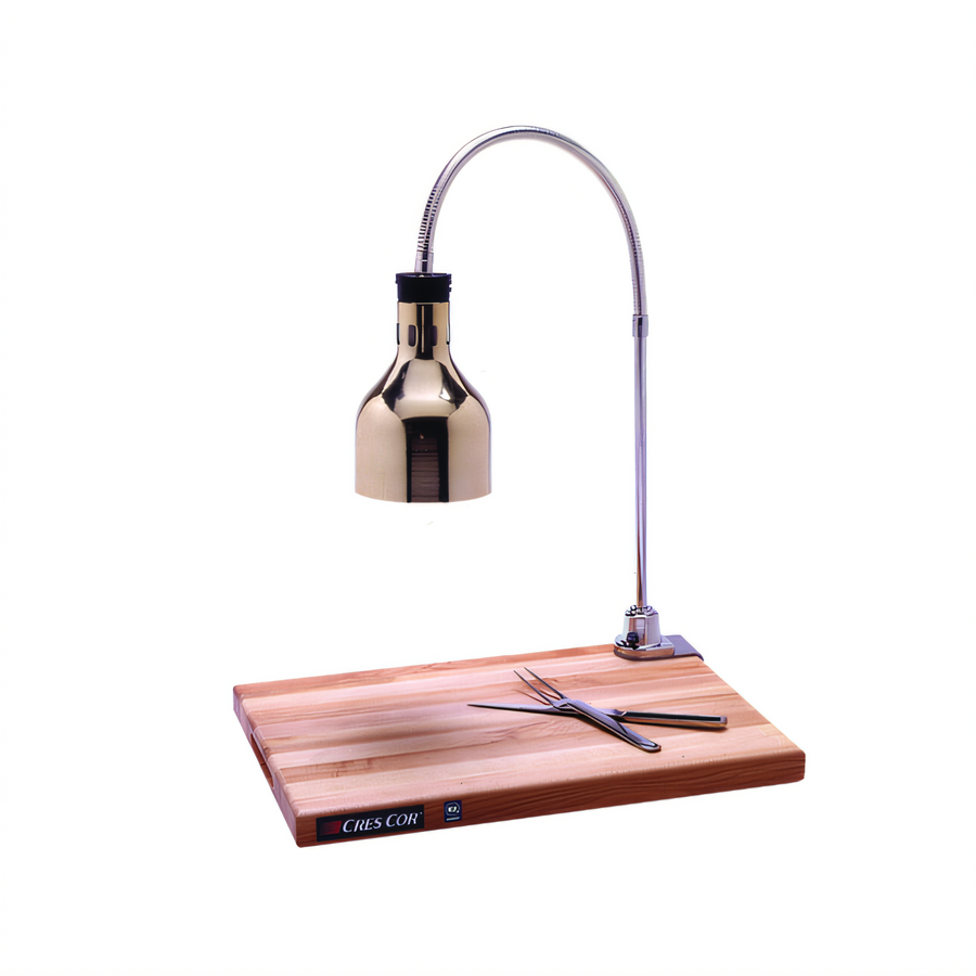 Product image #1 for Cres Cor Countertop Flexible Arm Carving Station with Polished Nickel Hood, Maple Cutting Board, and 250 Watt Infrared Lamp