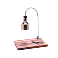 Cres Cor Countertop Flexible Arm Carving Station with Polished Nickel Hood, Maple Cutting Board, and 250 Watt Infrared Lamp