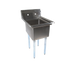 Thumbnail image #1 for John Boos E-Series 1-Compartment Stainless Steel Sink with Faucet Holes, 15 x 15 x 14 Bowl and Galvanized Legs