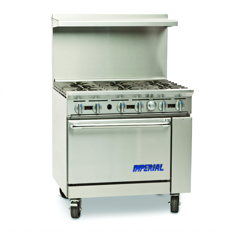 Product image #1 for Imperial Pro Series 36-Inch Gas Restaurant Range with 6 Open Burners and Convection Oven