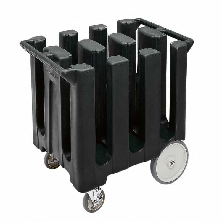 Product image #2 for Cambro DC700 Black 6-Column Dish Caddy Cart for 7-Inch Plates with Vinyl Dust Cover
