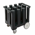 Thumbnail image #2 for Cambro DC700 Black 6-Column Dish Caddy Cart for 7-Inch Plates with Vinyl Dust Cover