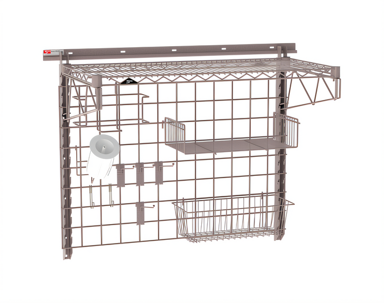 Product image #1 for Metro SmartWall Prep Wall-Mounted Starter Shelf Kit, 1 Shelf, Metroseal Gray