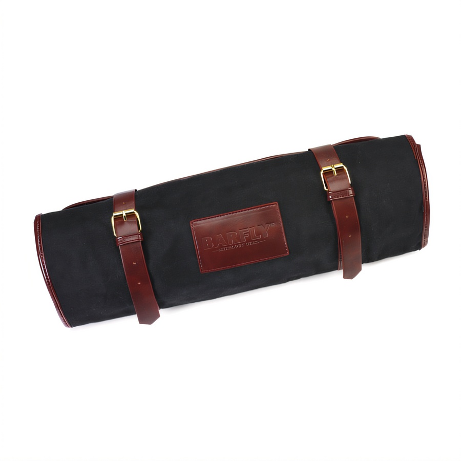 Product image #1 for Barfly Mixology Gear Roll, Waxed Canvas with Leather Accents, Black