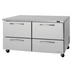 Thumbnail image #1 for Turbo Air PRO Series 60-1/4 Inch Two-Section Undercounter Drawer Refrigerator with 4 Drawers
