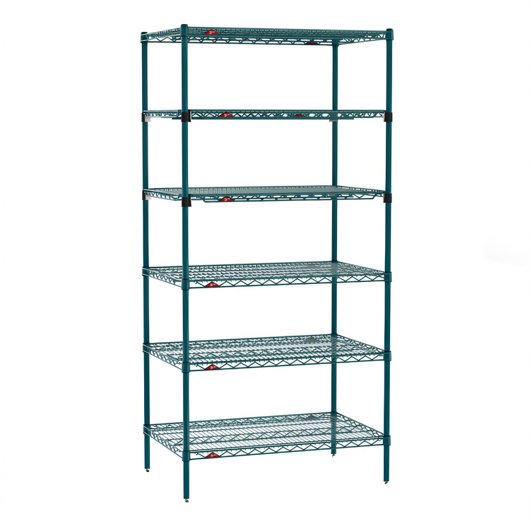 Product image #1 for Metro Super Erecta 36"W x 24"D x 74"H Stationary Starter Wire Shelving Unit, 6-Tier, Green Epoxy Coated